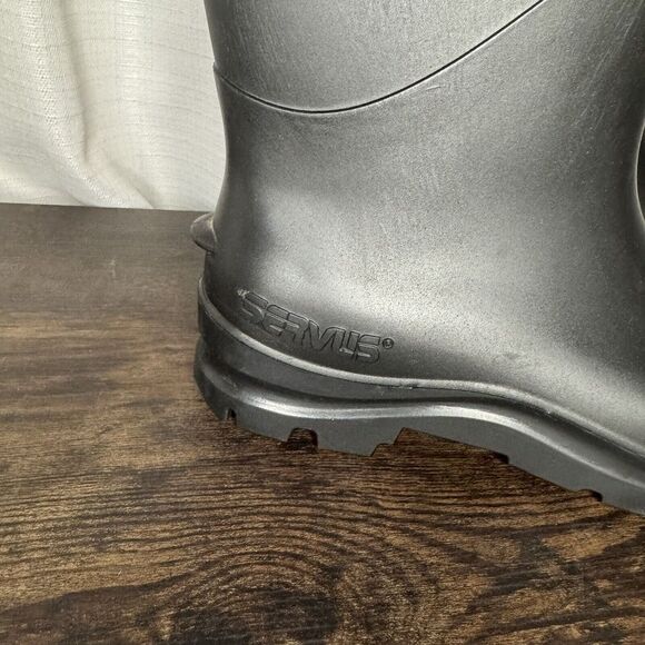 SERVUS Rubber Waterproof PVC Work Boots Plain Soft Toe Men 7 Wmn 9 - Picture 4 of 7